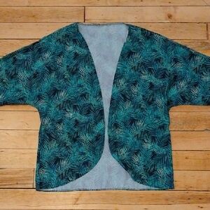 Leaf Pattern Open Front Kimono